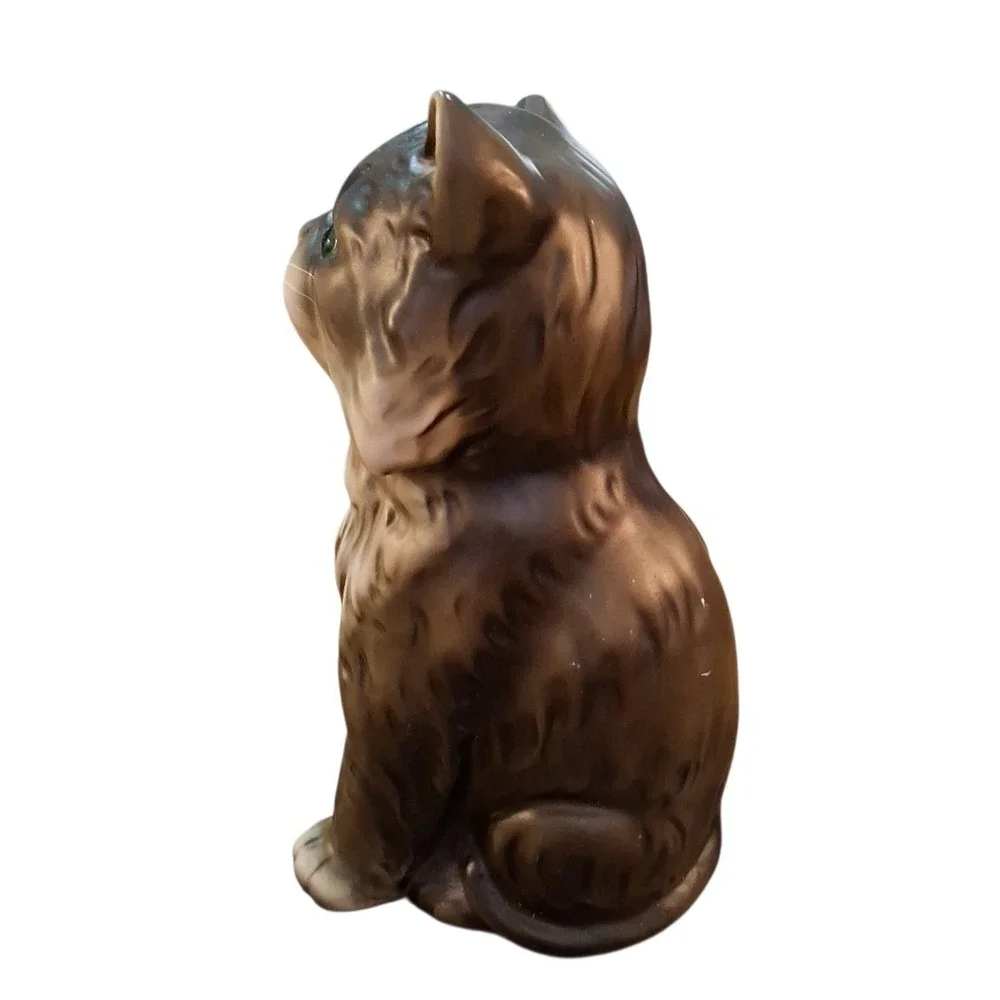 Vintage Persian Cat Kitten Gray White Green Eyes‎ Ceramic 7